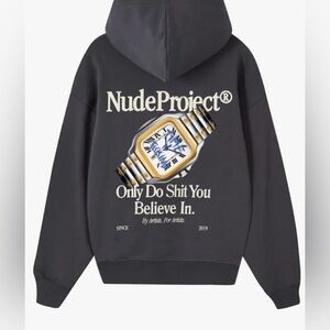 Nude Project Watch Hoodie Black / Dark Grey Small